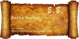 Balta Bartal névjegykártya